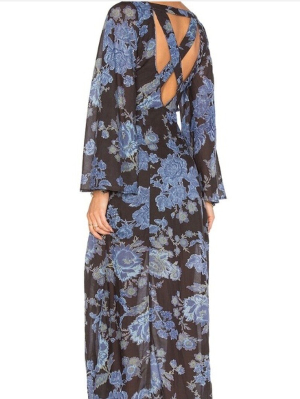 Free People Melrose Floral Printed Bell Sleeves Maxi Dress - Picture 2 of 9